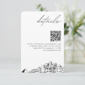 Carte D'accompagnement Memphis Détails du Mariage QR Code Petit (Debout devant)