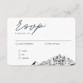Carte D'accompagnement Memphis Mariage traditionnel RSVP Options de repas (Devant)