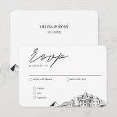 Carte D'accompagnement Memphis Mariage traditionnel RSVP Options de repas (Devant / Derrière)