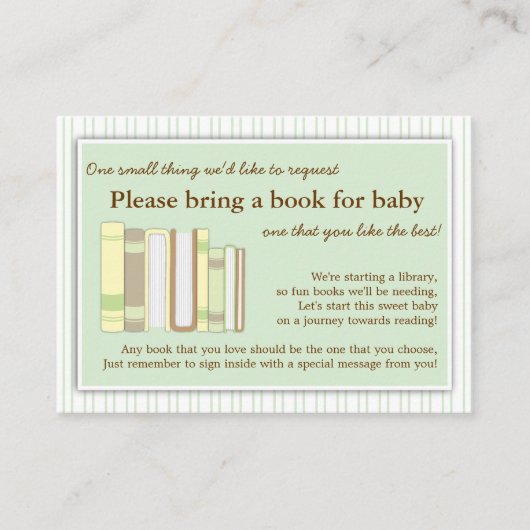 Carte D'accompagnement Mention de demande d'insertion de carnet de Baby s (Devant)