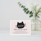 Carte D'accompagnement Meow Black Cat Face Rose Baby shower Demande de ré (Debout devant)