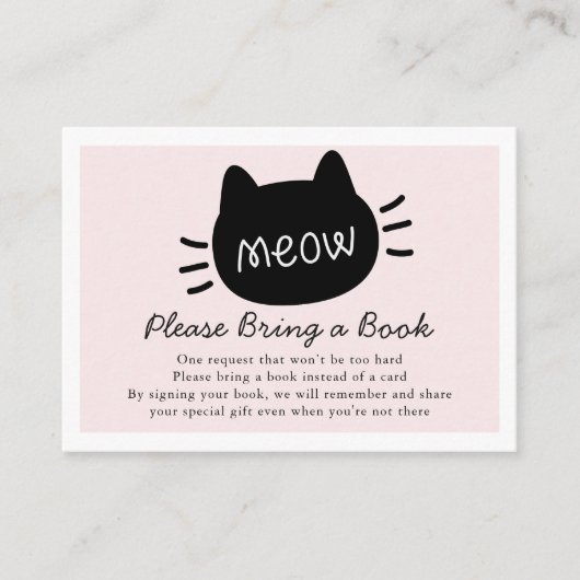 Carte D'accompagnement Meow Black Cat Face Rose Baby shower Demande de ré (Devant)