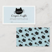 Carte D'accompagnement Meow Chat Bleu Baby shower Déchets Billet Raffle (Devant / Derrière)