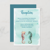 Carte D'accompagnement Mer de l'amour | Réception de mariage nautique Hip (Devant / Derrière)