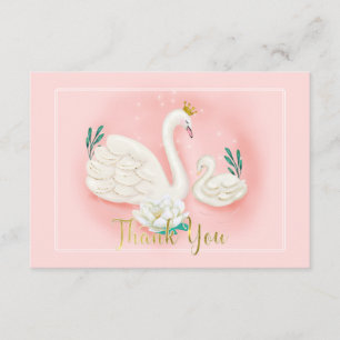 Carte D'accompagnement Merci Baby shower rose en or rose