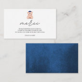 Carte D'accompagnement Merci Bonjour Bebe baby shower français (Devant / Derrière)