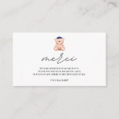 Carte D'accompagnement Merci Bonjour Bebe baby shower français (Devant)