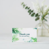 Carte D'accompagnement Merci botanique de verdure tropicale (Debout devant)