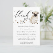 Carte D'accompagnement Merci Carlin chiot Mariage chien (Debout devant)