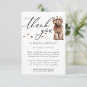 Carte D'accompagnement Merci Cavalier Caniche marron chiot mariage (Debout devant)