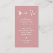 Carte D'accompagnement Merci chaleureux mariage, Pastel Dusty Rose (Devant)
