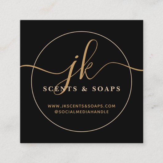 Carte D'accompagnement Merci client du logo de script de monogramme d'ent (Devant)