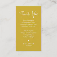 Merci coeur mariage, Or Jaune Moderne