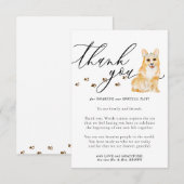 Carte D'accompagnement Merci Corgi chiot Mariage (Devant / Derrière)