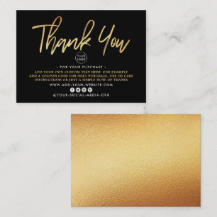Carte D'accompagnement Merci d'affaires moderne Gold Foil