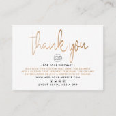 Carte D'accompagnement Merci d'affaires moderne Gold Foil (Devant)