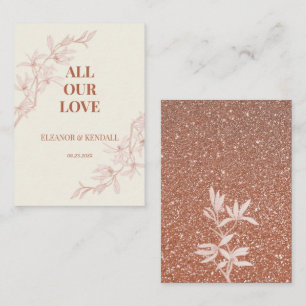 Carte D'accompagnement Merci de Mariage de fleurs intemporel