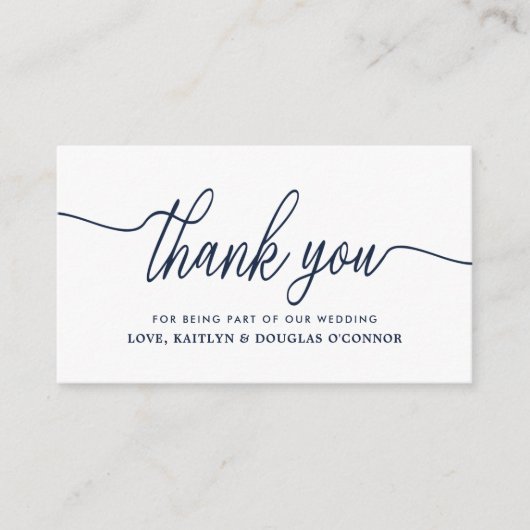 Carte D'accompagnement Merci de Mariage de script simple (Devant)