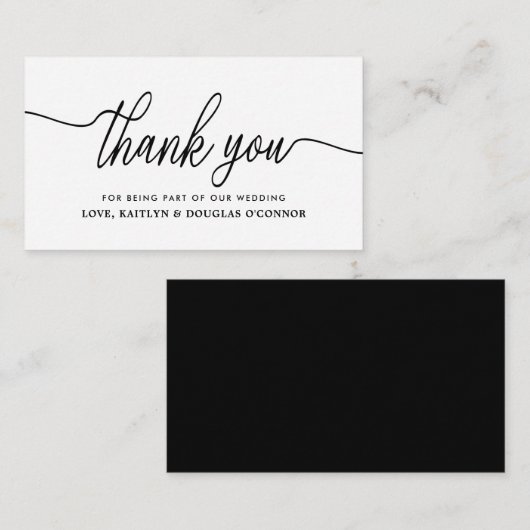 Carte D'accompagnement Merci de Mariage de script simple (Devant / Derrière)