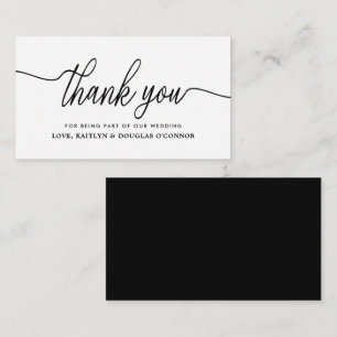 Carte D'accompagnement Merci de Mariage de script simple