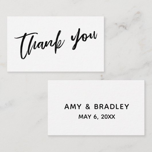 Carte D'accompagnement Merci de Mariage d'écriture Décontractée moderne (Devant / Derrière)