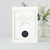 Carte D'accompagnement Merci de script du logo de l'entreprise budgétaire (Debout devant)