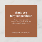 Carte D'accompagnement Merci de soins de bijoux minimaux Commerce Terraco (Dos)