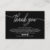 Carte D'accompagnement Merci d'entreprise à script simple (Devant)