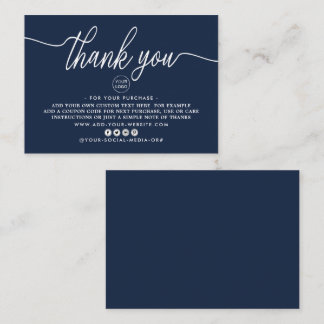 Carte D'accompagnement Merci d'entreprise à script simple