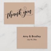 Carte D'accompagnement Merci Élégante Typographie Almond Mariage Favorise (Devant / Derrière)