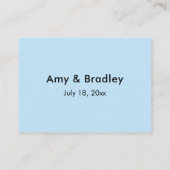 Carte D'accompagnement Merci Élégante Typographie Bleu Mariage Favoriser (Dos)