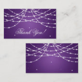 Carte D'accompagnement Merci Insérer Chaîne Étincelante Violet (Devant / Derrière)