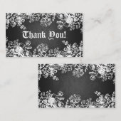 Carte D'accompagnement Merci Insérer Fruit Victorien Noir (Devant / Derrière)