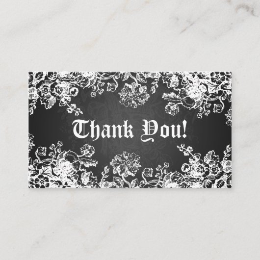 Carte D'accompagnement Merci Insérer Fruit Victorien Noir (Devant)