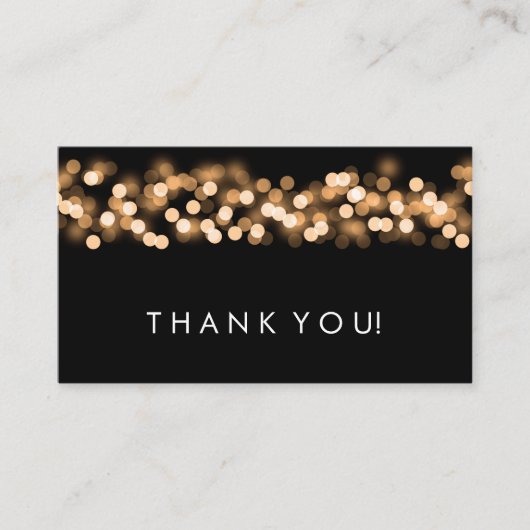 Carte D'accompagnement Merci Insérer Gold Hollywood Glam (Devant)