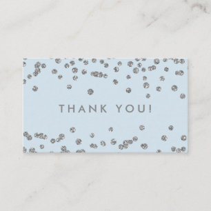 Carte D'accompagnement Merci Insérer Parties scintillant argent Confetti