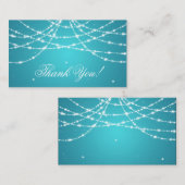 Carte D'accompagnement Merci Insérer une chaîne étincelante Turquoise (Devant / Derrière)