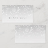 Carte D'accompagnement Merci Insertion Argent Bokeh Éclairage (Devant / Derrière)