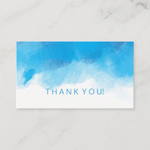 Carte D'accompagnement Merci Insertion Eté Bleu Aquarelle