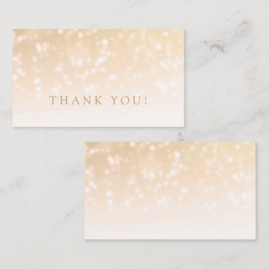 Carte D'accompagnement Merci Insertion Gold Bokeh Éclairage (Devant / Derrière)