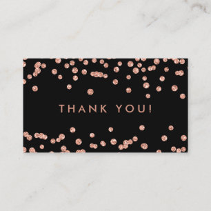 Carte D'accompagnement Merci Insertion Rose Parties scintillant or Confet