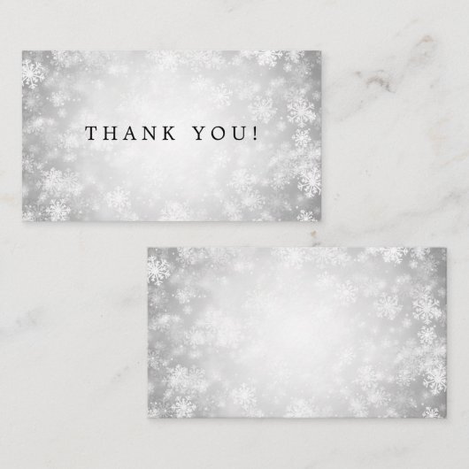 Carte D'accompagnement Merci Insertion Silver Winter Wonderland (Devant / Derrière)