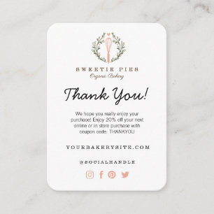 Carte D'accompagnement Merci Logo De Boulangerie Whisch Pour Votre Achat