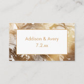 Carte D'accompagnement Merci marbré blanc et or moderne (Dos)