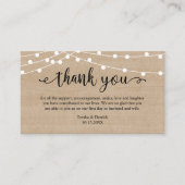 Carte D'accompagnement Merci mariage, Bois à cordes rustiques (Devant)