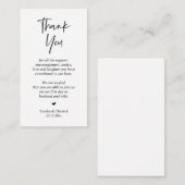 Carte D'accompagnement Merci mariage, boîtier de script simple moderne (Devant / Derrière)