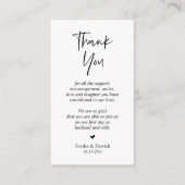 Carte D'accompagnement Merci mariage, boîtier de script simple moderne (Devant)