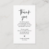 Carte D'accompagnement Merci mariage, boîtier de script simple moderne (Devant)