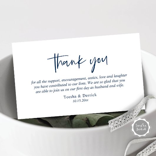 Carte D'accompagnement Merci mariage, boîtier de script simple moderne