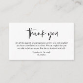 Carte D'accompagnement Merci mariage, boîtier de script simple moderne (Devant)
